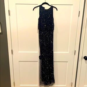 Navy Anthropologie BHLD bridesmaids dress
